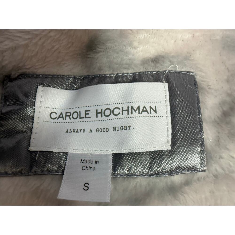 Carole Hochman plush pale pink and gray cottagecore floral robe womens small - Picture 7 of 7